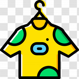 Hanging Cloth - Yellow T-shirt On Hanger Transparent PNG