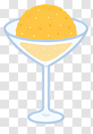 Sweets - Yellow Sorbet In Dessert Glass Artwork Transparent PNG