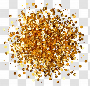 Golden Confetti - Shimmering Gold Sequins Transparent PNG