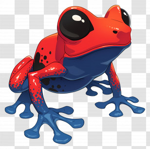 Poison Dart Frog - Colorful Red Frog Transparent PNG