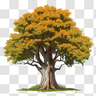 Maple Tree - Beautiful Tree With Yellow Autumn Leaves Transparent PNG