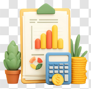 Financial Business Plan - Clipboard With Charts And Calculator Transparent PNG