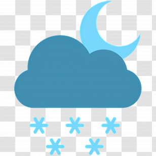 Snowy Weather - Nighttime Snowfall With Moon Transparent PNG