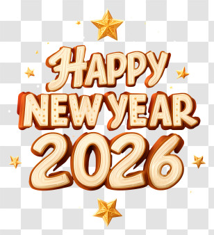 New Year 2026 - Happy New Year 2026 3D Lettering Transparent PNG