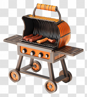 Barbecues - Barbecue Grill With Food Illustration Transparent PNG