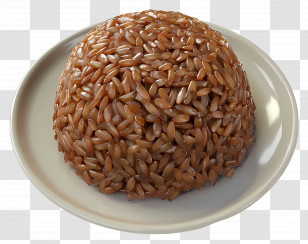 Brown Rice - Cooked Brown Rice On Plate Transparent PNG