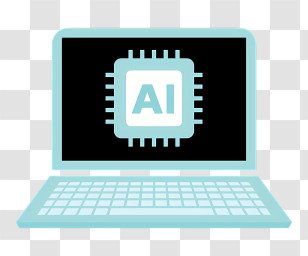 Business - AI Chip On Laptop Screen Icon Transparent PNG