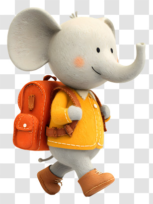 Elephant Going To School - Elephant Ready For School Transparent PNG