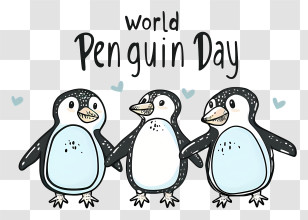 World Penguin Day - Celebrating World Penguin Day With Cute Penguins Transparent PNG