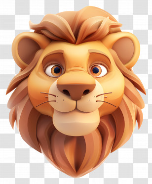 Cartoon Lion Face - Cartoon Lion Face Illustration Transparent PNG