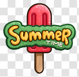 Minimalist Summer Word Logo - Summer Time Popsicle Logo Transparent PNG