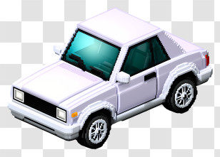 Pixel Car - White Pixel Art Car Transparent PNG