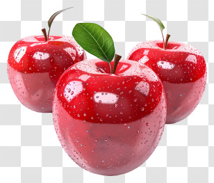 Gala Apples - Shiny Red Fresh Apples With Droplets Transparent PNG