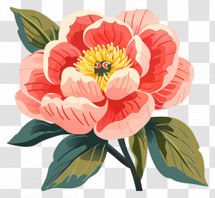 Peony Flower - Red Peony Flower Design Transparent PNG