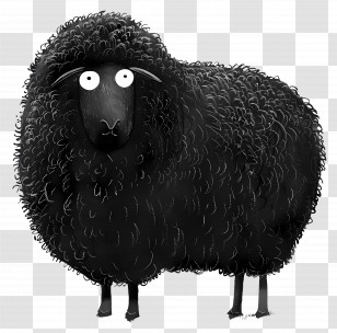 Black Sheep - Cute Black Sheep Cartoon Illustration Transparent PNG