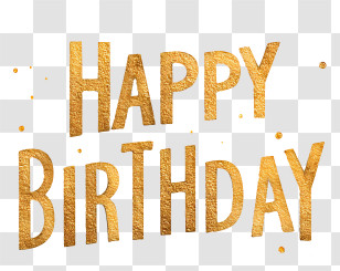 Happy Birthday - Gold Happy Birthday Text Transparent PNG