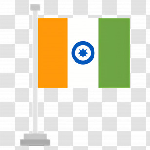 India Flag - Flag With Blue Star Design Transparent PNG