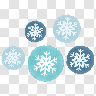 Icon - Blue And White Snowflakes Transparent PNG