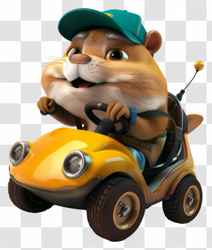 Animal - Hamster Driving A Car Transparent PNG