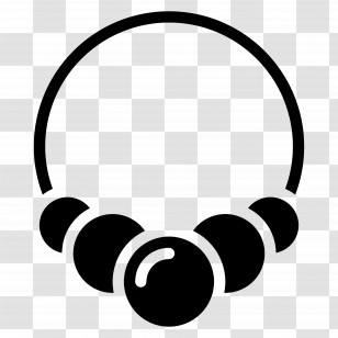 Pearl Necklace - Black Beaded Necklace Transparent PNG