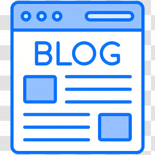 Blog Icon - Blog Interface Illustration In Blue Theme Transparent PNG