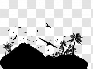 Silhouette Download - Tree - Island Transparent PNG