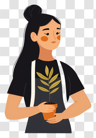Florist Holding Plant - Woman Holding A Potted Plant Transparent PNG