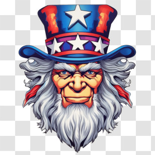 Uncle Sam - Patriotic Uncle Sam Cartoon Illustration Transparent PNG