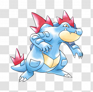 Feraligatr - Cartoon Alligator With Spikes Transparent PNG