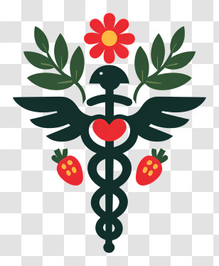 Hospital Logo - Medical Symbol With Plants Transparent PNG