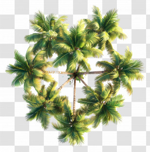 Coconut Tree Top View - Circle Of Palm Trees Transparent PNG