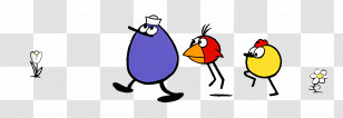Peep And The Big Wide World - Cartoon Characters Walking In Line Transparent PNG