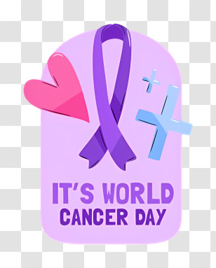 World Cancer Day - World Cancer Day Purple Ribbon Transparent PNG