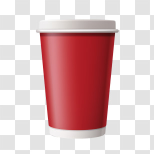 Paper Cup - Red Disposable Paper Cup For Beverages Transparent PNG