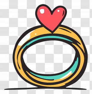 Wedding Ring - Ring With Heart Symbol Transparent PNG