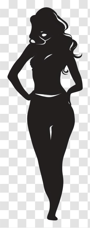 Sexy - Elegant Woman Silhouette In Stylish Pose Transparent PNG