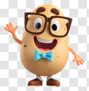 Potato Mascot - Friendly Potato Cartoon Character Transparent PNG