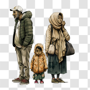 World Refugee Day
 - Refugee Family Waiting Transparent PNG
