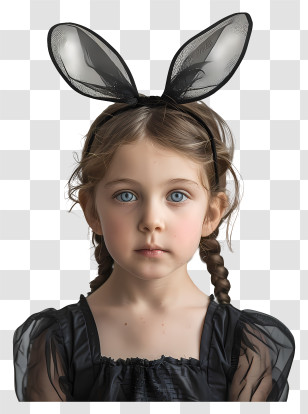Child - Cute Girl With Bunny Ears Transparent PNG