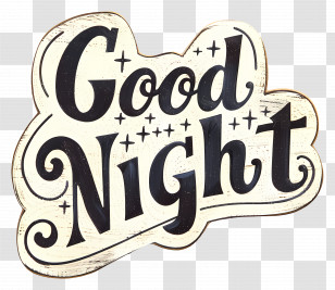 Good Night - Good Night Text With Stars Transparent PNG
