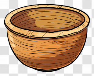 Wooden Bowl - Rustic Wooden Bowl Illustration Transparent PNG