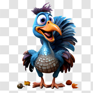 Thanksgiving Turkey - Colorful Cartoon Bird Character Transparent PNG
