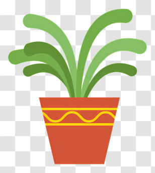 Icon - Potted Plant Illustration In Decorative Pot Transparent PNG