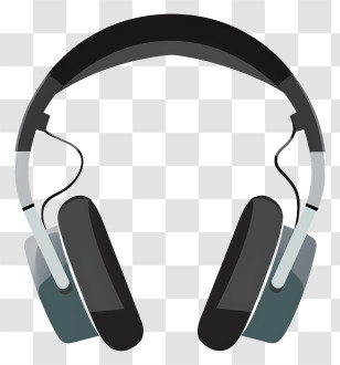 Headphones - Black Over-Ear Headphones Transparent PNG