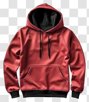 Hoodie - Red Hoodie With Front Pocket Transparent PNG
