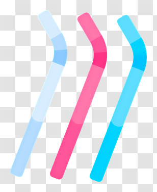 Drinking Straws - Colorful Bent Straws Transparent PNG