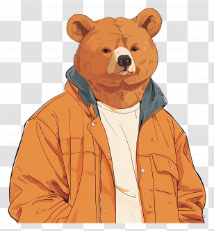 Bear - Bear In A Jacket Transparent PNG