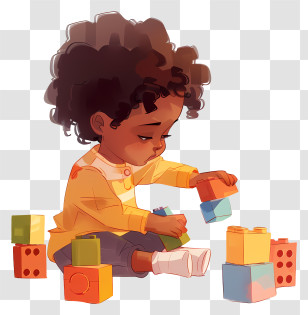Child - Child Playing With Colorful Blocks Transparent PNG