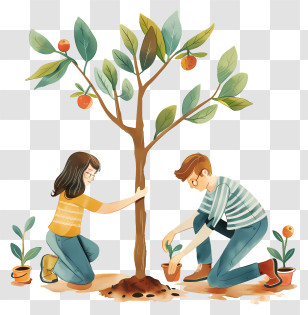 Tree Planting - People Planting Tree For Environment Transparent PNG