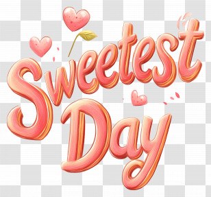 Sweetest Day - Sweetest Day Decorative Text Design Transparent PNG